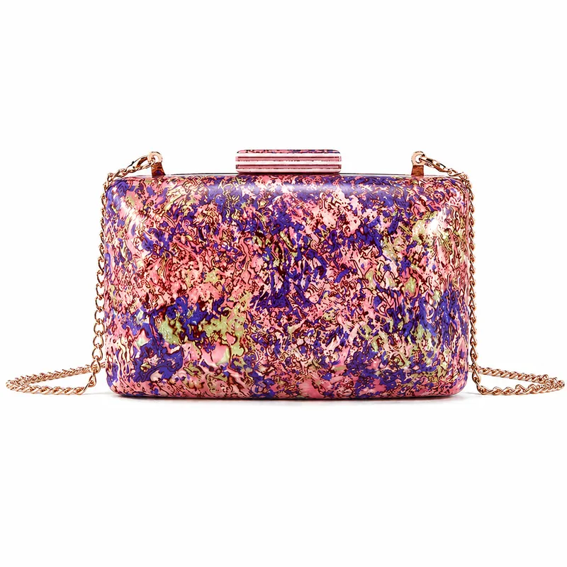 Retro Shell Acrylic Chain Evening Clutch 4