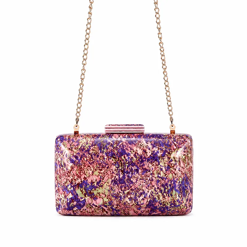 Retro Shell Acrylic Chain Evening Clutch 5