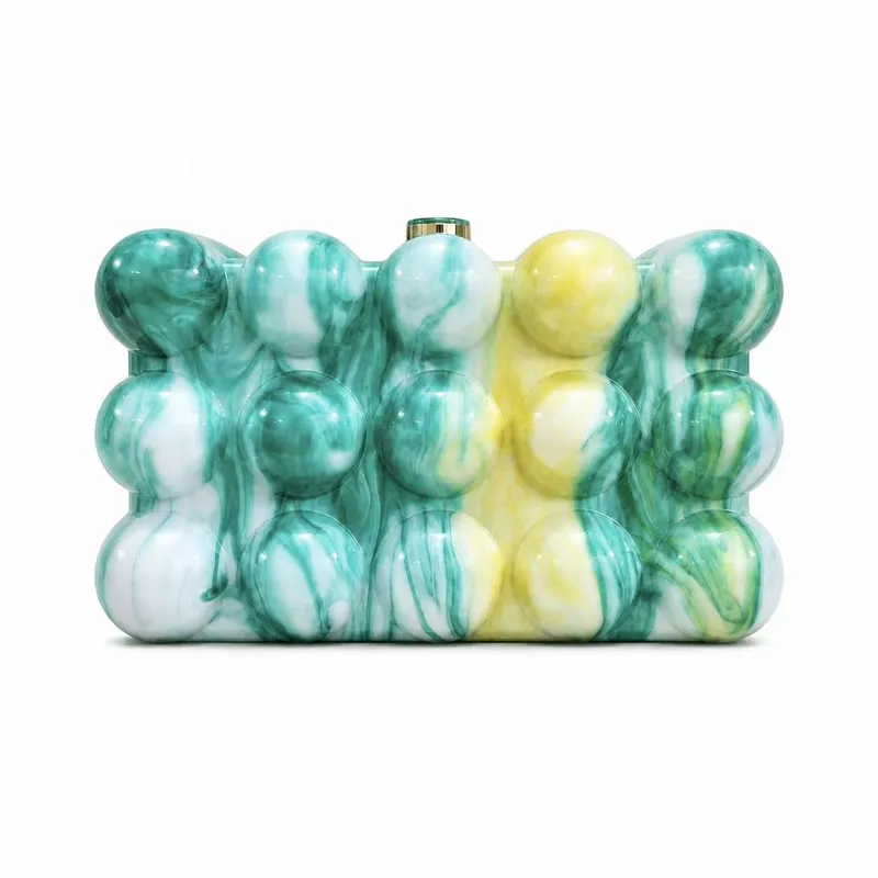 Wavy Pearl Eggshell Acrylic Clutch2