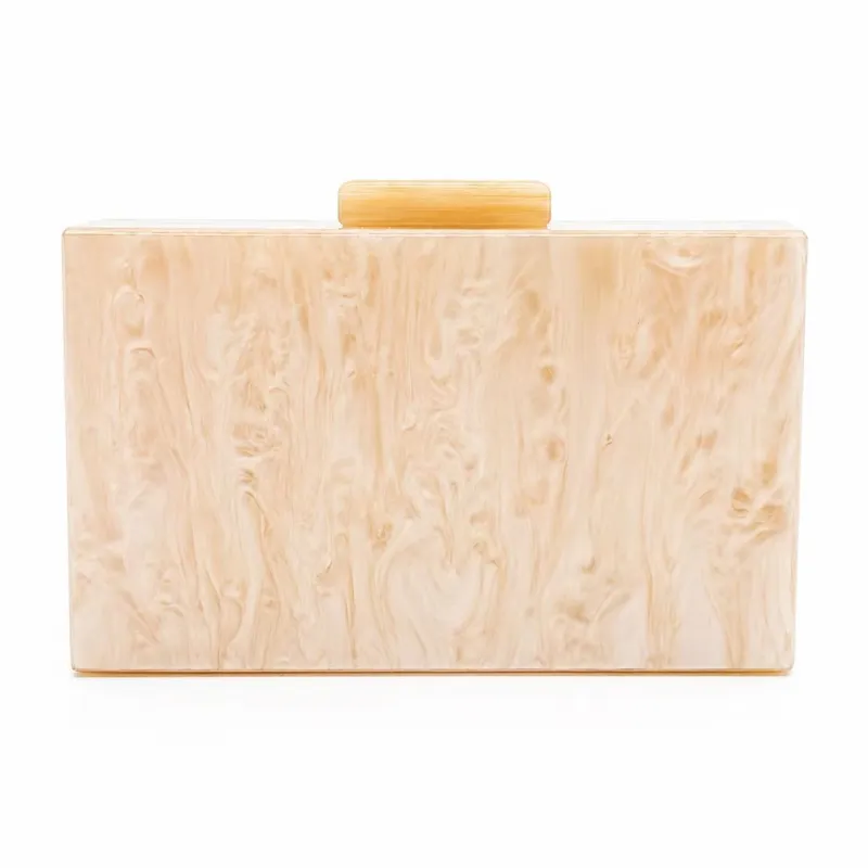 Women's Striped Champagne Acrylic Clutch5